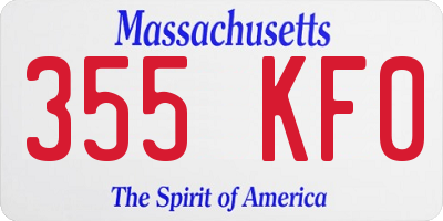 MA license plate 355KF0