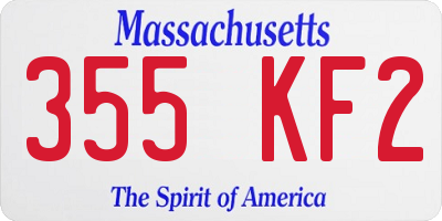MA license plate 355KF2