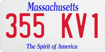 MA license plate 355KV1