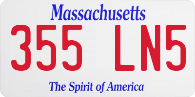 MA license plate 355LN5