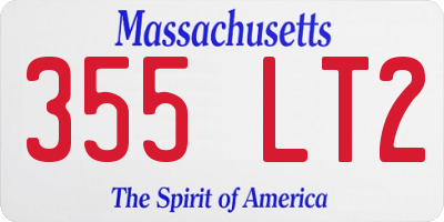 MA license plate 355LT2