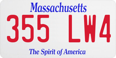 MA license plate 355LW4