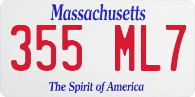 MA license plate 355ML7