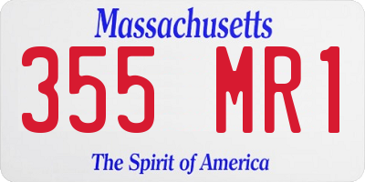 MA license plate 355MR1