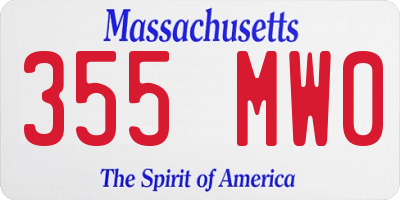 MA license plate 355MW0