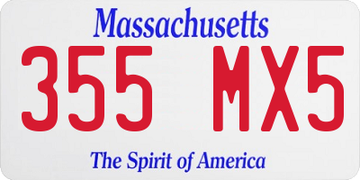 MA license plate 355MX5