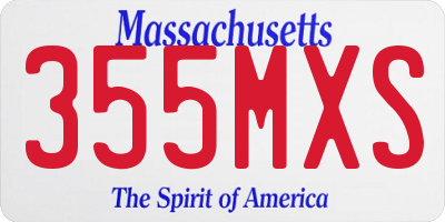 MA license plate 355MXS