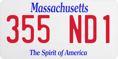 MA license plate 355ND1