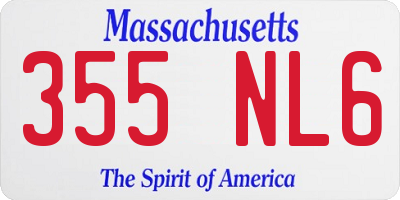 MA license plate 355NL6
