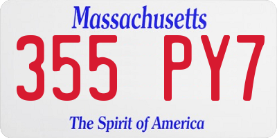 MA license plate 355PY7