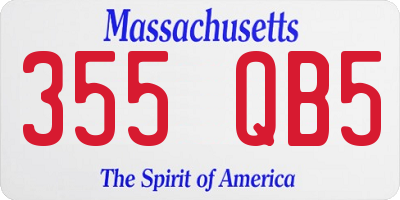 MA license plate 355QB5