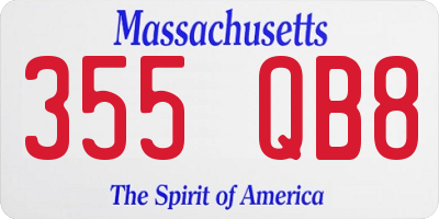 MA license plate 355QB8
