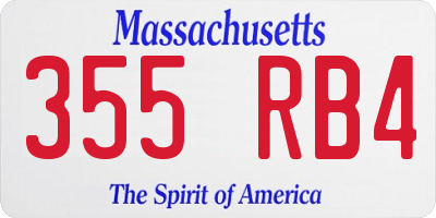 MA license plate 355RB4