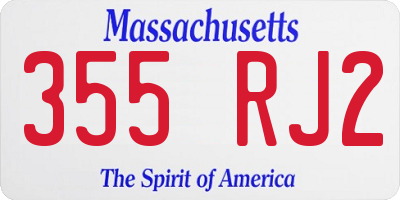 MA license plate 355RJ2