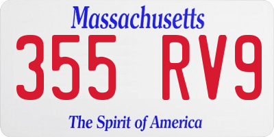 MA license plate 355RV9