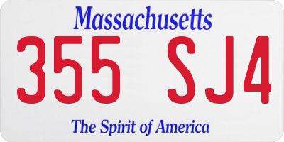 MA license plate 355SJ4