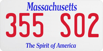 MA license plate 355SO2