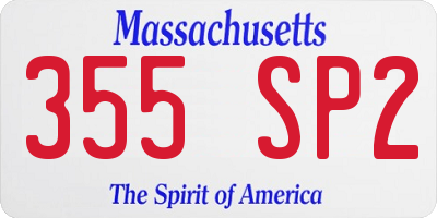 MA license plate 355SP2