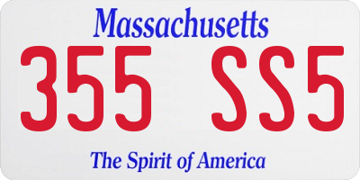 MA license plate 355SS5