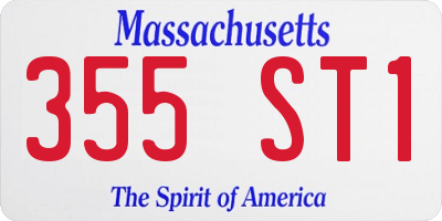 MA license plate 355ST1