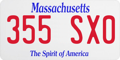 MA license plate 355SX0