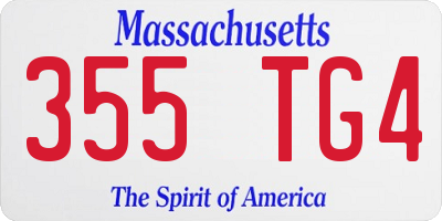 MA license plate 355TG4