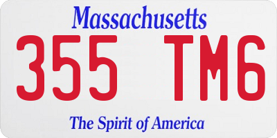 MA license plate 355TM6