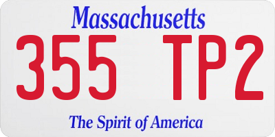 MA license plate 355TP2