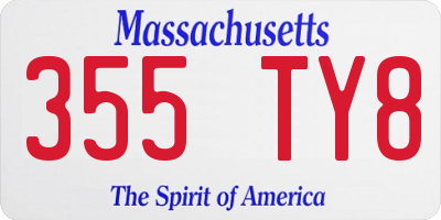 MA license plate 355TY8