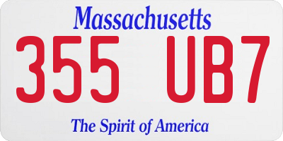 MA license plate 355UB7