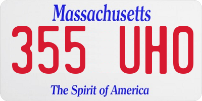 MA license plate 355UH0