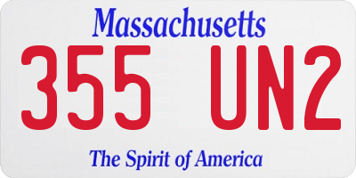 MA license plate 355UN2