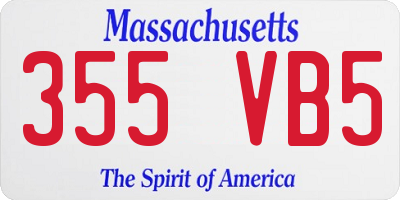 MA license plate 355VB5