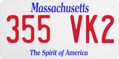 MA license plate 355VK2