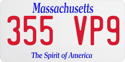 MA license plate 355VP9