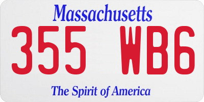 MA license plate 355WB6