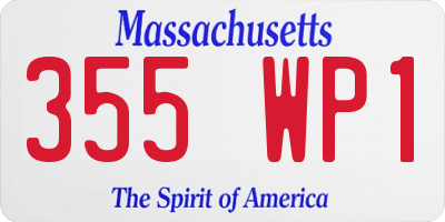 MA license plate 355WP1