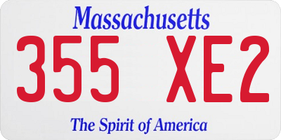 MA license plate 355XE2