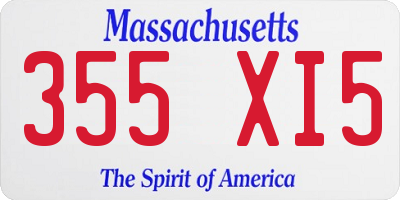 MA license plate 355XI5