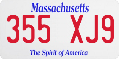 MA license plate 355XJ9