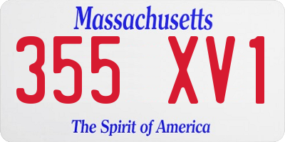 MA license plate 355XV1