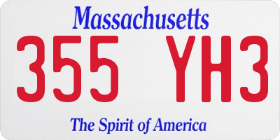 MA license plate 355YH3