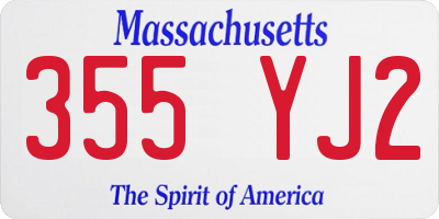 MA license plate 355YJ2