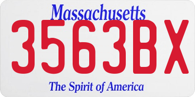 MA license plate 3563BX