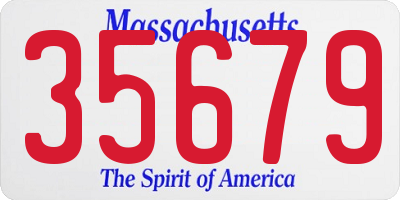 MA license plate 35679