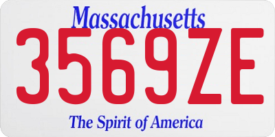 MA license plate 3569ZE