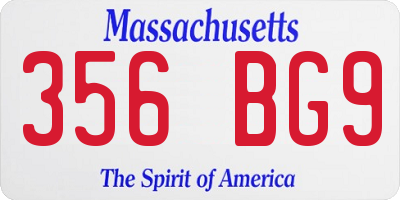 MA license plate 356BG9