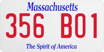 MA license plate 356BO1