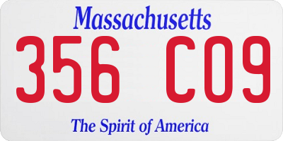 MA license plate 356CO9