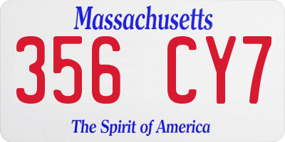MA license plate 356CY7